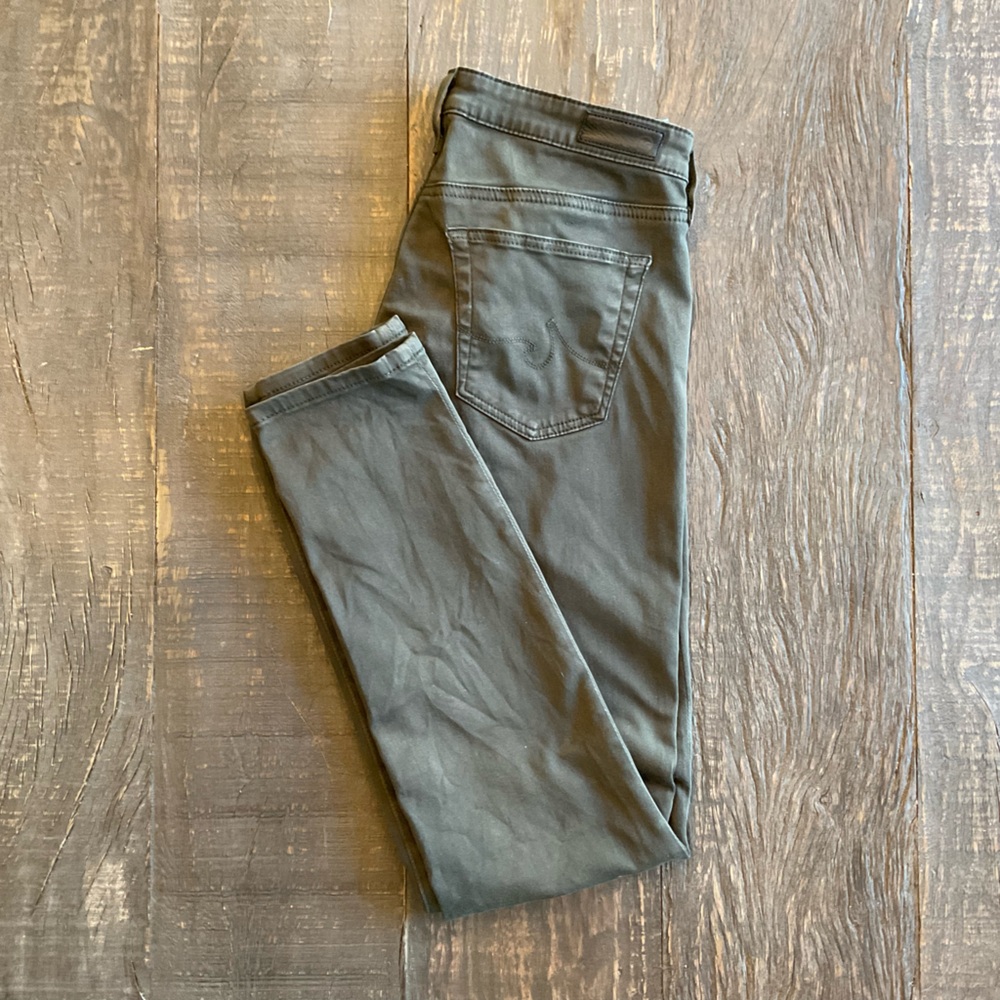 AG Adriano Goldschmied Dark Green Legging Ankle Pants - Size 27